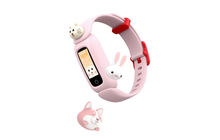 Havit M81 laste nutivõru, IP68, 0,96″ TFT 160 × 80, Bluetooth 5.1, pulsiandur ja teavitused, aku 5–7 päeva (90 mAh), 8 spordirežiimi, JYou PRO, loomakaunistused, reguleeritav rihm, roosa – 3