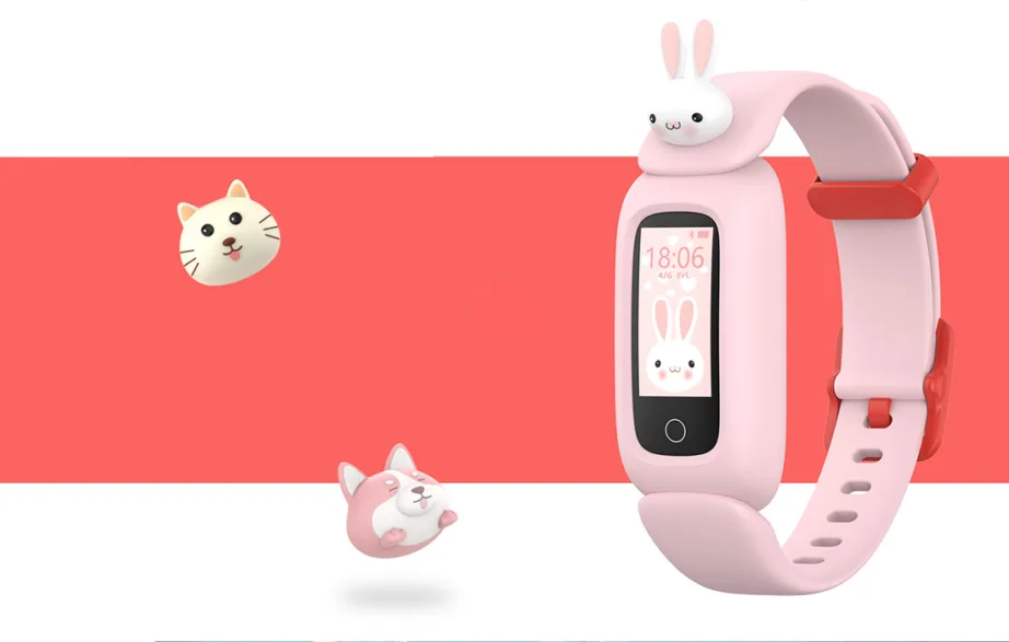 Havit M81 laste nutivõru, IP68, 0,96″ TFT 160 × 80, Bluetooth 5.1, pulsiandur ja teavitused, aku 5–7 päeva (90 mAh), 8 spordirežiimi, JYou PRO, loomakaunistused, reguleeritav rihm, roosa – 5