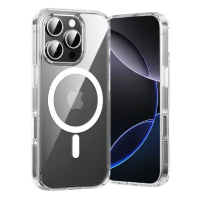 MagSafe toega läbipaistev kaitseümbris iPhone 16 Pro jaoks Vention KUGT0-30, PC+TPU, N52 magnetid 38 tk, 8–9 N