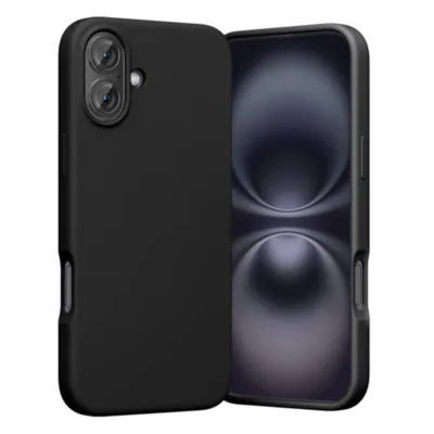 Vedelast silikoonist MagSafe'iga kaitseümbris iPhone 16 Plusile Vention KUHB0-20, must, 38 N52 magnetit, tõstetud