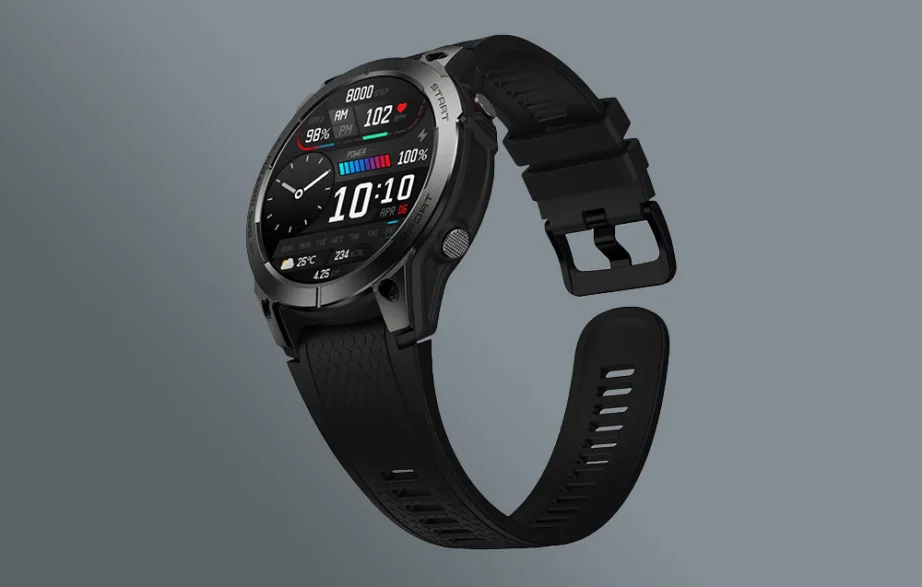 Zeblaze Stratos 3 nutikell, 1.43″ AMOLED, GPS, Bluetooth-kõned, 466 × 466, 1000 nitti, Corning Gorilla Glass, 400 mAh, kuni 45 päeva, IP68, 22 mm silikoonrihm, must - 2