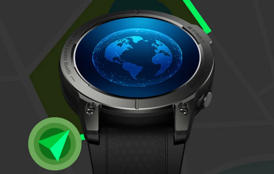 Zeblaze Stratos 3 nutikell, 1.43″ AMOLED, GPS, Bluetooth-kõned, 466 × 466, 1000 nitti, Corning Gorilla Glass, 400 mAh, kuni 45 päeva, IP68, 22 mm silikoonrihm, must - 4