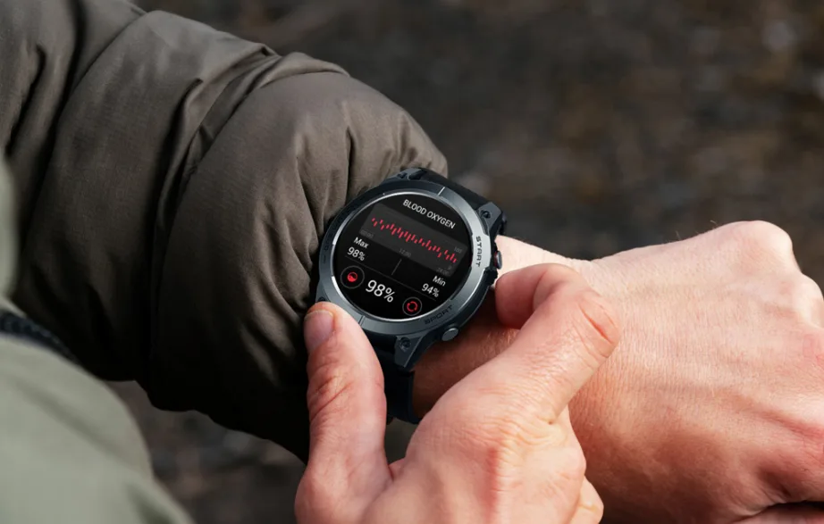 Zeblaze Stratos 3 nutikell, 1.43″ AMOLED, GPS, Bluetooth-kõned, 466 × 466, 1000 nitti, Corning Gorilla Glass, 400 mAh, kuni 45 päeva, IP68, 22 mm silikoonrihm, must - 5
