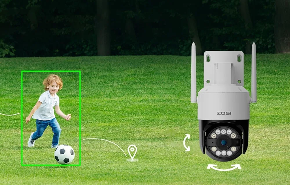 ZOSI C296 – AI‑tuvastus (inimene, sõiduk) ja automaatjälgimine