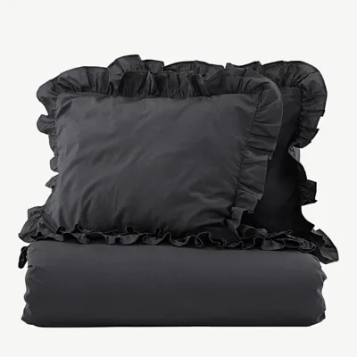 Antratsiitvärvi puuvillane voodipesukomplekt Levi satsidega (240x220 cm) - 16014-588