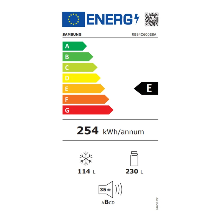 Alt sügavkülmaga No Frost külmik WiFi-ga Samsung RB34C600ESA/EF, 230/114 L, 185.3×59.5×65.8 cm, E energiaklass, 35 dB, hall – 3