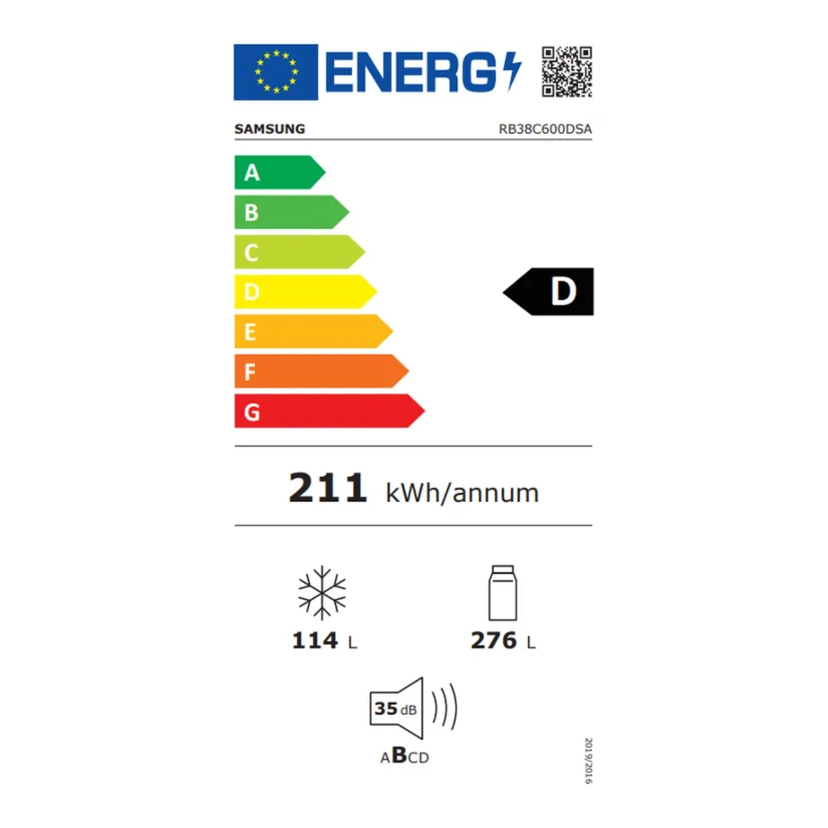 Vabaltseisev no frost külmik Wi‑Fi ja inverterkompressoriga Samsung RB38C600DSA/EF, alumise sügavkülmaga, 390 l, 60 cm, energiatõhusus D, 35 dB, LED-valgustus, hall – 5