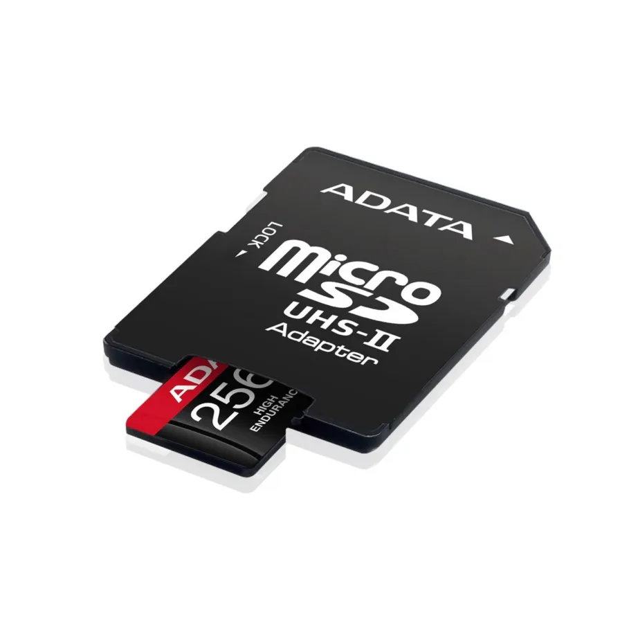 ADATA AUSDX256GUI3V30SHA2-RA1 256GB MicroSDXC UHS-I U3 V30 Class 10 mälukaart 100MB/s must/punane, veekindel, adapteriga – 4