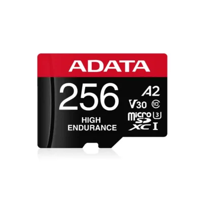 ADATA AUSDX256GUI3V30SHA2-RA1 256GB MicroSDXC UHS-I U3 V30 Class 10 mälukaart 100MB/s must/punane, veekindel, adapteriga