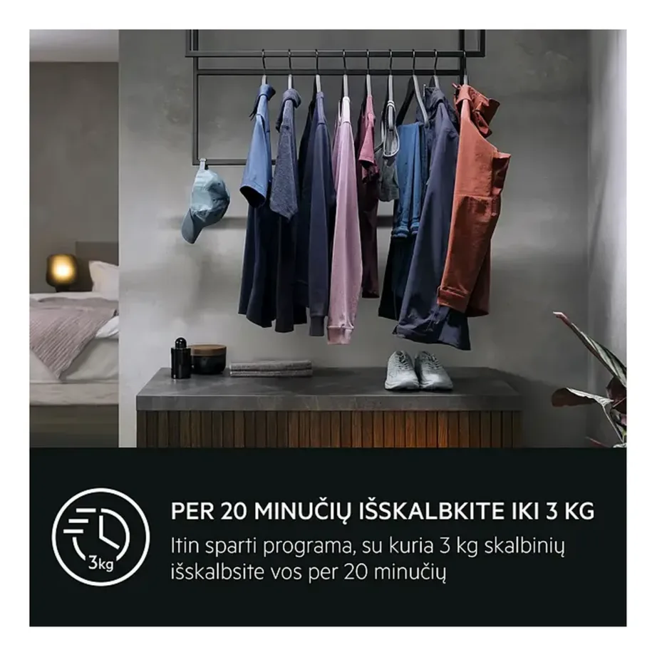 9 kg A-klassi auruprogrammiga pesumasin AEG LFR73944QE, eestlaetav, 1400 p/min, AutoDose, Wi-Fi, inverter-mootor, valge, 60 cm – 7