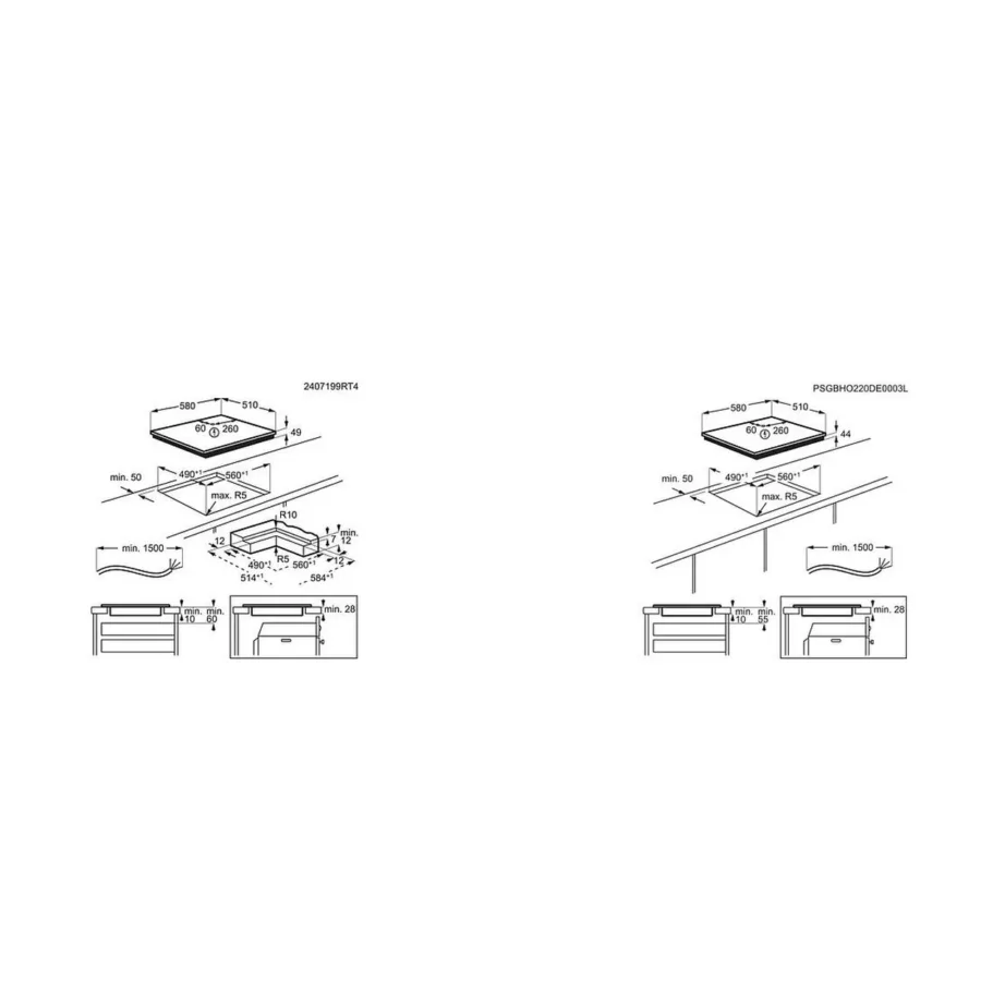60 cm matt must induktsioonpliidiplaat AEG TO64IC0FIT, 4 keeduala, kalapanni tsoon, SaphirMatt klaas, puutetundlik liugjuhtimine, PowerBoost, Hob2Hood, 7350 W, pealt- või tasapinnaga tasa paigaldus – 2