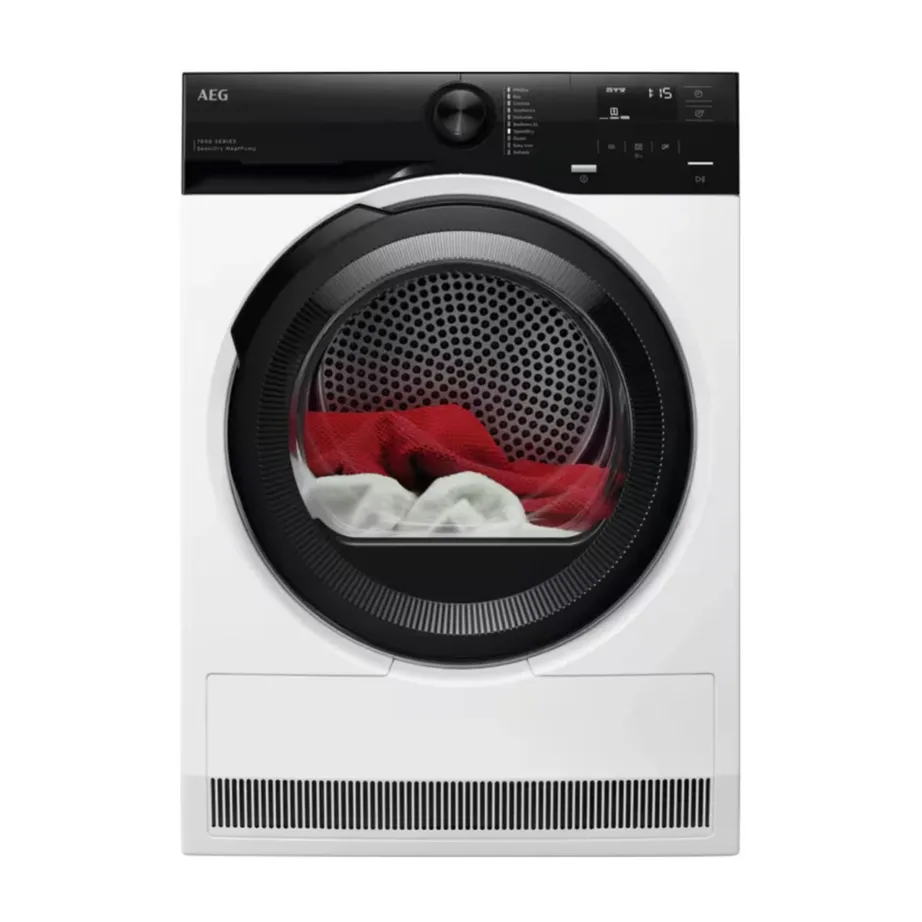 8 kg soojuspumbaga kondensaatkuivati AEG TR7G8BE, vabaltseisev, inverter-mootor, energiamärgis D, 64 dB, valge, 60 cm