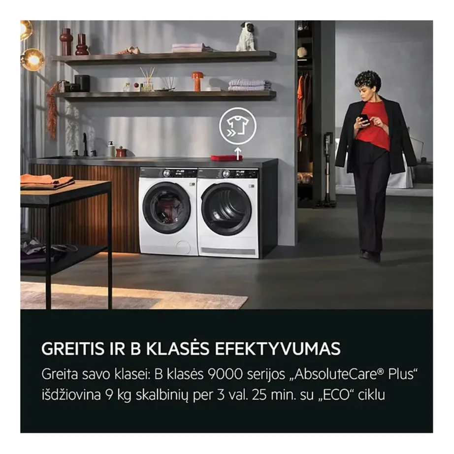 Soojuspumbaga kondenskuivati AEG TR9396CE, 9 kg, A+++ energiaklass (uus B), 61 dB, 3DScan, AbsoluteCare, MixDry, Hygiene programm, Wi-Fi, valge – 9