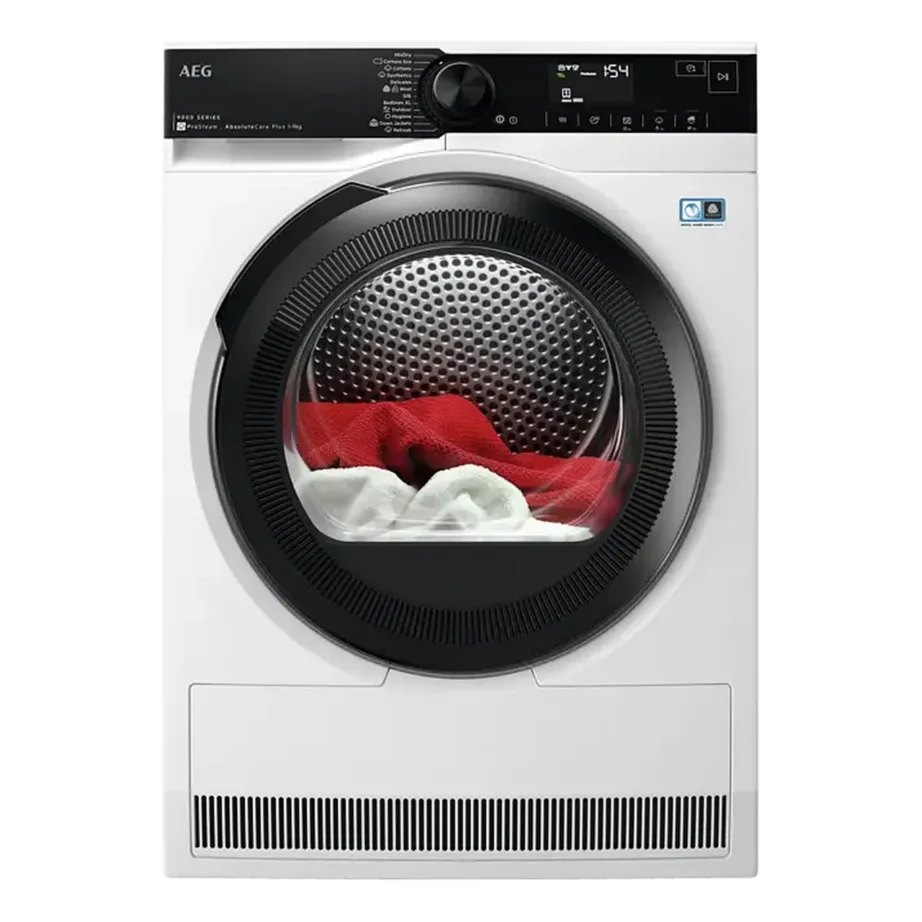 9 kg soojuspumbaga kondenskuivati AEG TR939M4ZE, A+++, 3DScan, AbsoluteCare, ProSteam auruprogramm, 63 dB, pöördkäiguga trummel, valge, 60x85x66.3 cm – 8