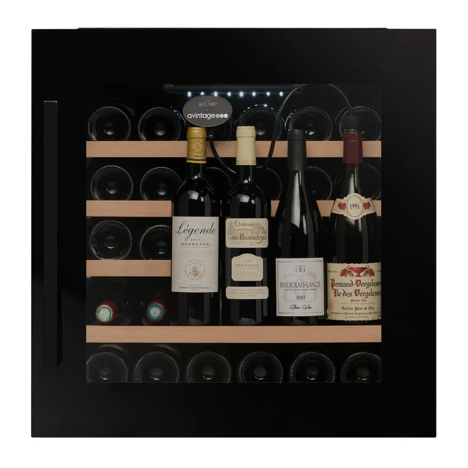 Integreeritav veinikülmik vaakumpumbaga Avintage AVI63CSZF, 60 cm, 33 pudelit, 1 tsoon, 88 L, niiskuse kontroll, LED-valgus, puutetundlik sisemine LCD, 37 dB