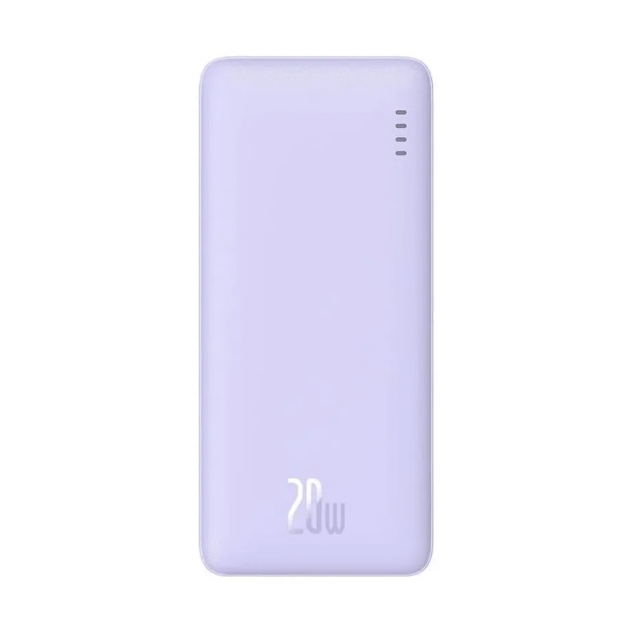Baseus Airpow P10022801513-00 10000mAh 20W lilla liitium-polümeer akupank USB-C/USB-A LED-indikaatoriga, mobiilidele ja tahvelarvutitele – 3