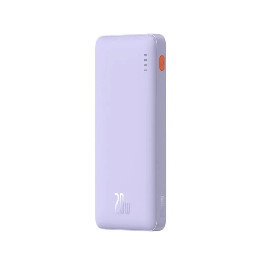 Baseus Airpow P10022801513-00 10000mAh 20W lilla liitium-polümeer akupank USB-C/USB-A LED-indikaatoriga, mobiilidele ja tahvelarvutitele – 7