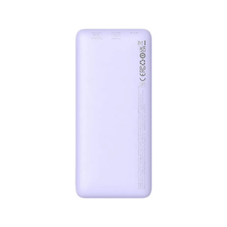 Baseus Airpow P10022801513-00 10000mAh 20W lilla liitium-polümeer akupank USB-C/USB-A LED-indikaatoriga, mobiilidele ja tahvelarvutitele – 8