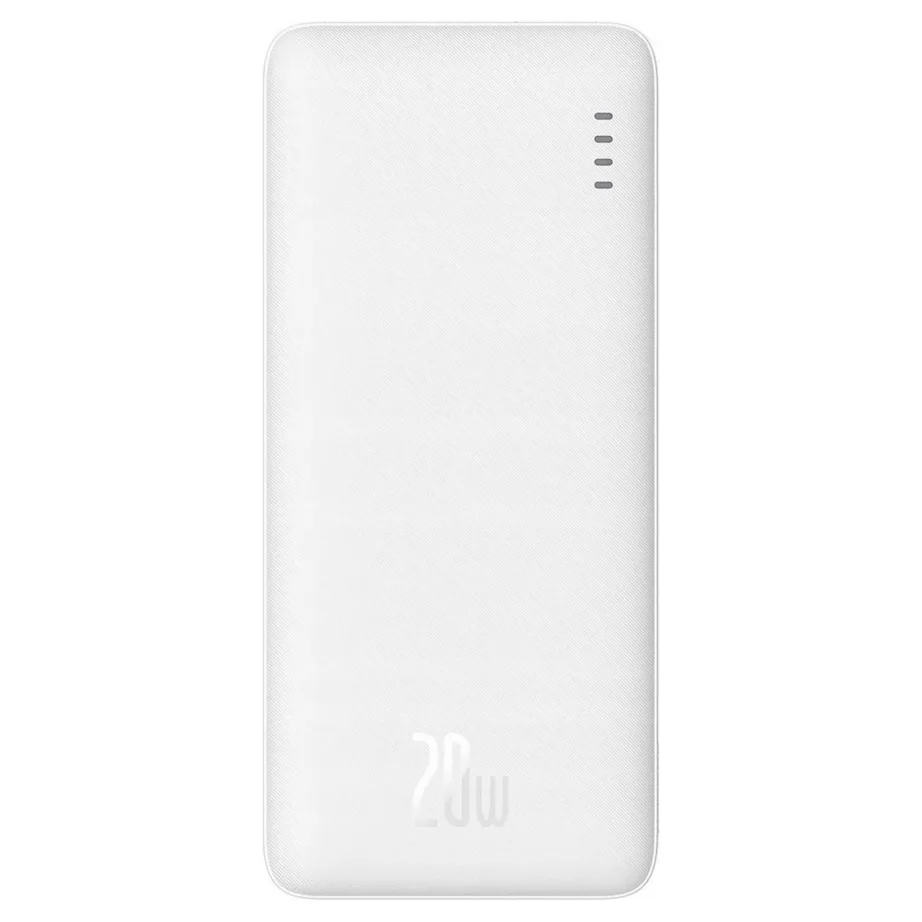 Baseus Airpow PPQD090002 10000mAh 20W valge liitium-polümeer kiirlaadimise toitepank USB-A/USB-C LED-indikaatoriga – 3