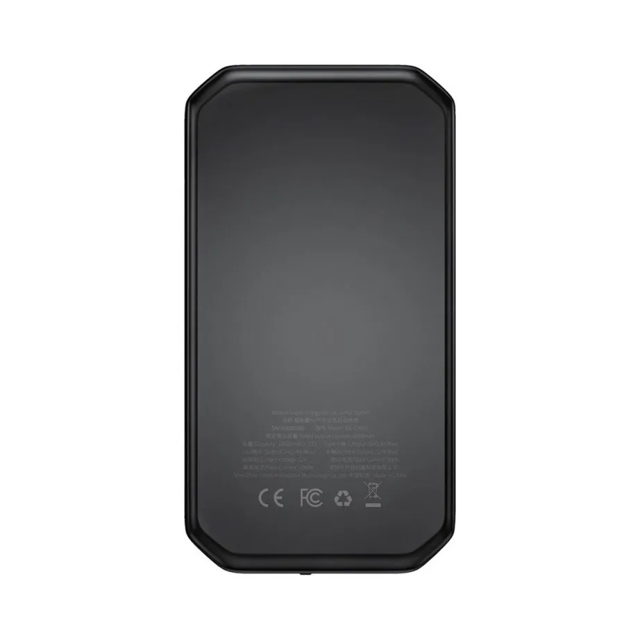 Baseus BS-CH001 10000 mAh 12V 1000A käivitusabi LiPo akuga, digitaalse ekraani ja taskulambiga, must - 3
