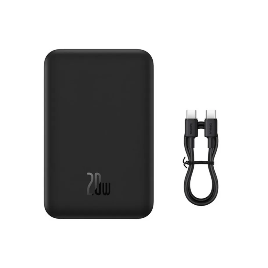 Baseus PPCX150001 20000mAh 20W MagSafe ühilduv must juhtmevaba USB-C powerbank, 2 seadmele – 7