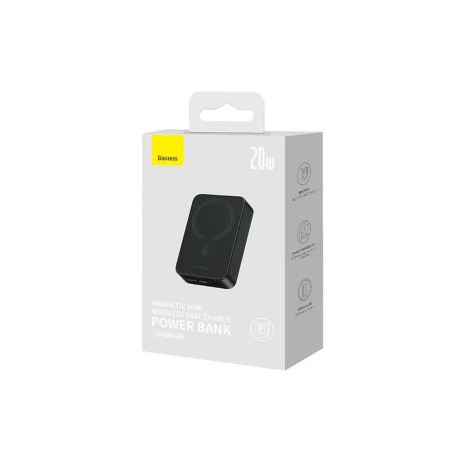 Baseus PPCX150001 20000mAh 20W MagSafe ühilduv must juhtmevaba USB-C powerbank, 2 seadmele – 8