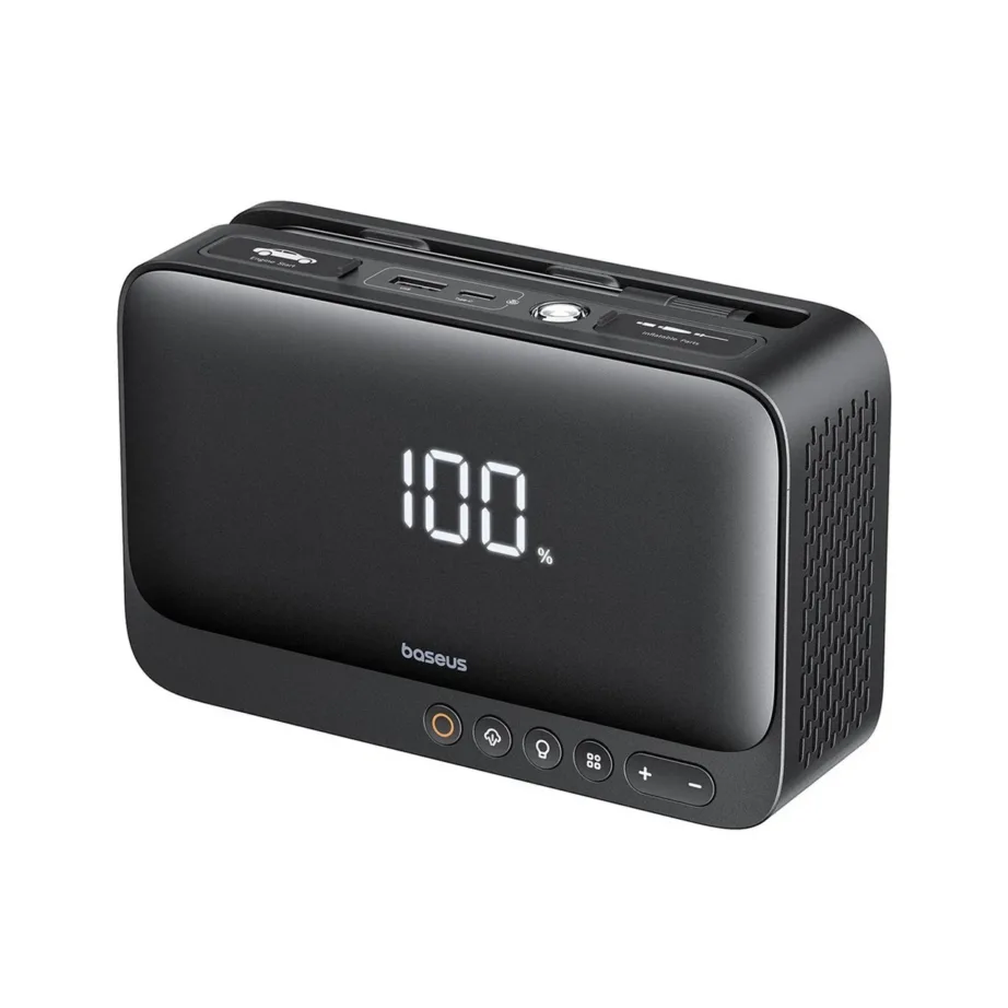 Baseus Super Energy BS-CH013 4in1 6000mAh LiPo akuga käivitusabi, kompressor 150 psi, akupank ja LED-taskulamp, must