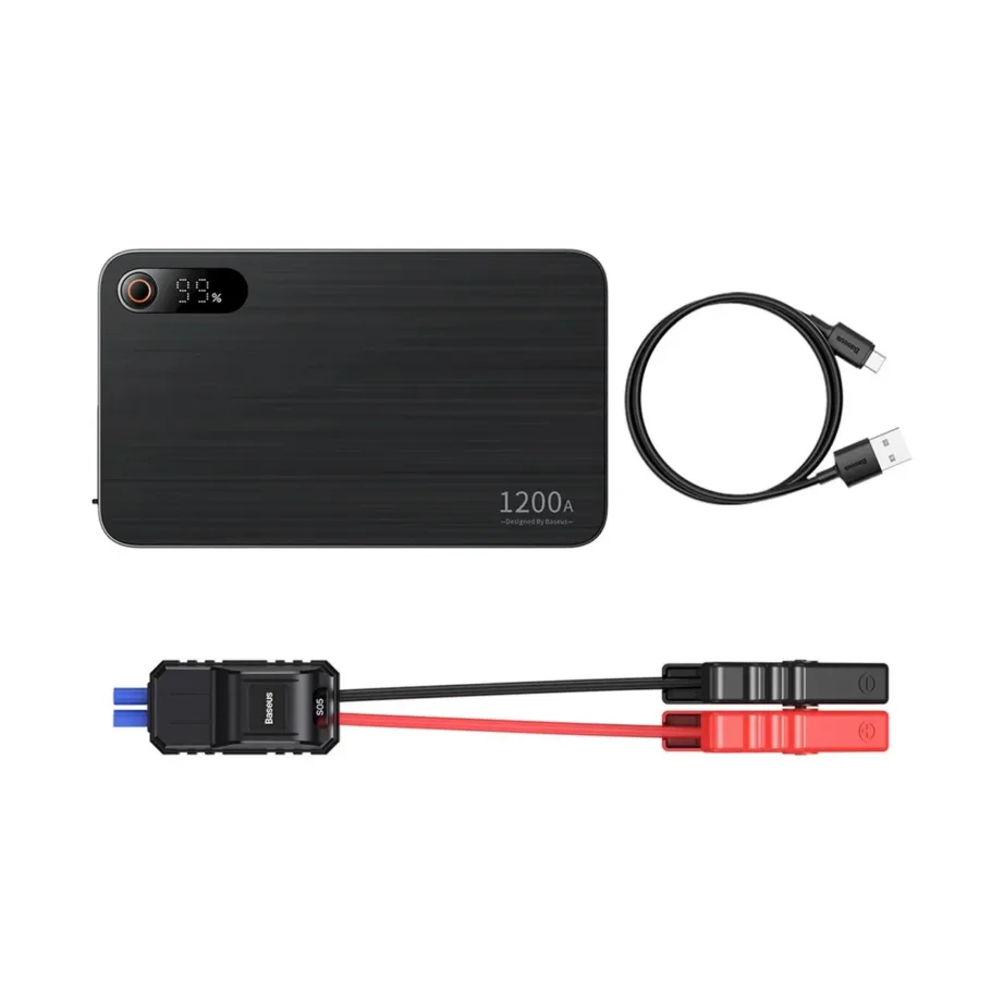 Baseus Super Energy Pro+ 12000mAh 1200A must käivitusabi ja akupank autosse, sisseehitatud ekraani ja taskulambiga – 6