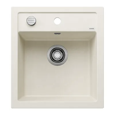 Ühekausiline komposiitköögivalamu BLANCO DALAGO 45 Soft white, SILGRANIT PuraDur, 45 cm aluskapile, pealt- ja