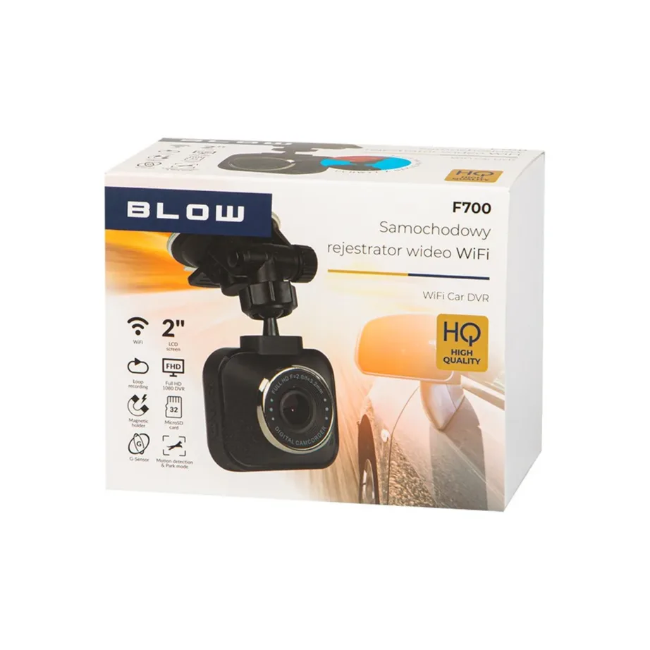 BLOW BLACKBOX DVR F700 2-kaameraga Full HD autokaamera, 120° vaatenurk, öörežiim, WiFi, 32GB microSD tugi, must – 9