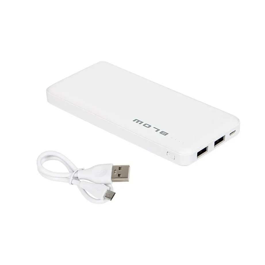BLOW PB10A 10000mAh 22,5W valge universaalne akupank, 2 USB väljundiga, kaitsefunktsioonidega – 6
