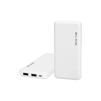 BLOW PB10A 10000mAh 22,5W valge universaalne akupank, 2 USB väljundiga, kaitsefunktsioonidega