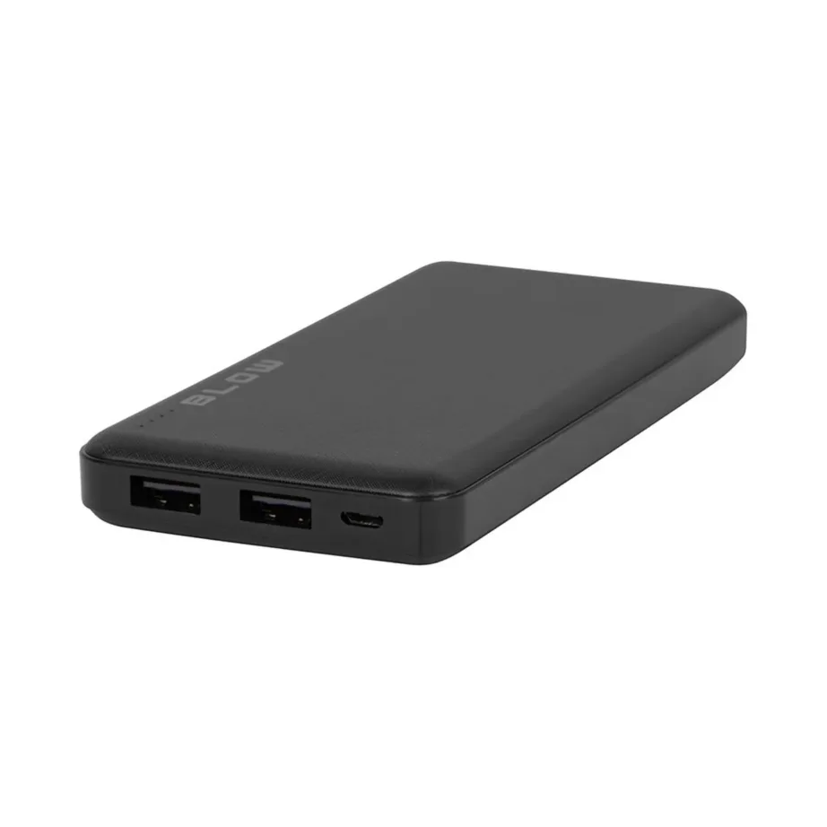 BLOW PB10A 10000mAh must universaalne akupank, 2 USB väljundit, 2.1A kiire laadimine, 145x68x15 mm – 2