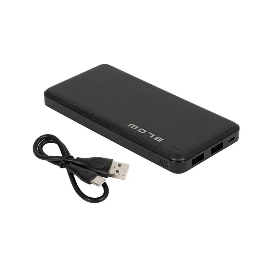 BLOW PB10A 10000mAh must universaalne akupank, 2 USB väljundit, 2.1A kiire laadimine, 145x68x15 mm – 6