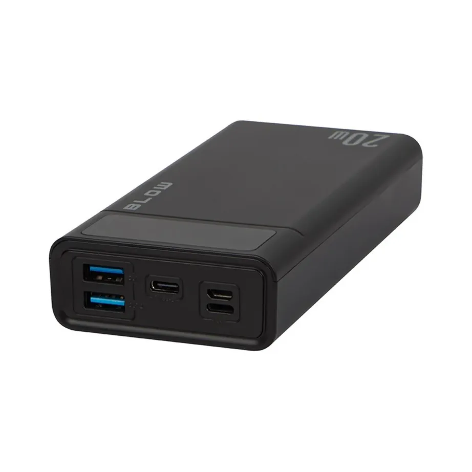 BLOW PB10A must polümeer powerbank 10000mAh, 2xUSB, Micro-USB laadimine, kaasas USB-C kaabel – 4