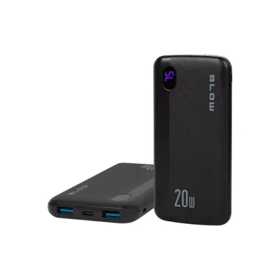 BLOW PB10B 10000mAh 22.5W must kolme USB-pordiga kiirlaetav akupank, 145x70x16.5 mm