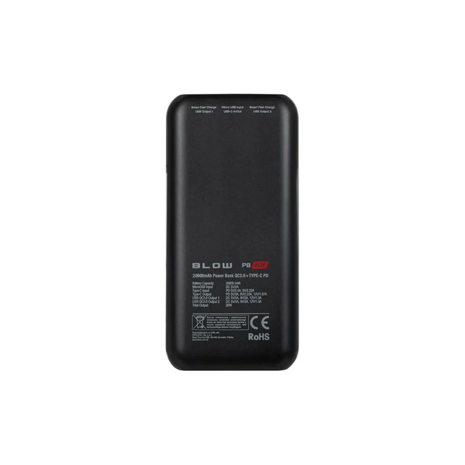 BLOW PB20E 20 000mAh valge 20W kiirlaadimisega akupank 3xUSB QC+PD lightning toega – 4