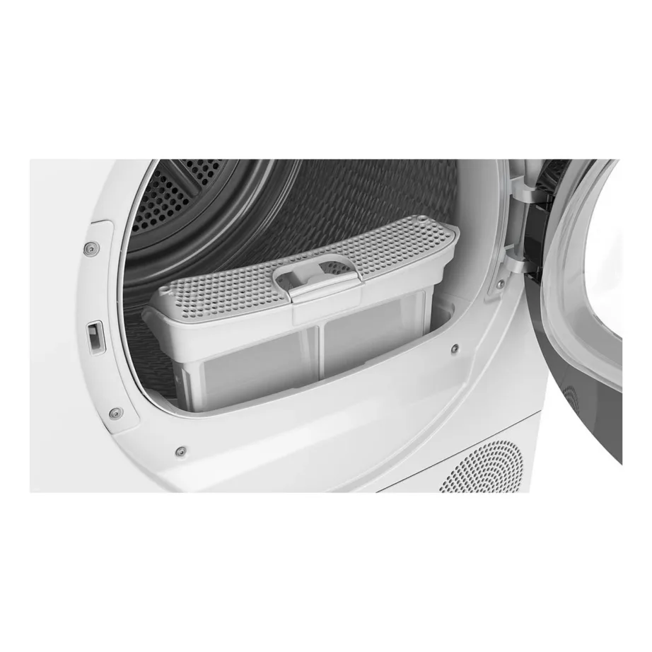 9 kg kuumpumbaga kondenskuivati A++ klass BOSCH WQG2450BSN, valge, inverter-mootor, SelfCleaning Condenser, otsene äravool, lapselukk, 62 dB – 2