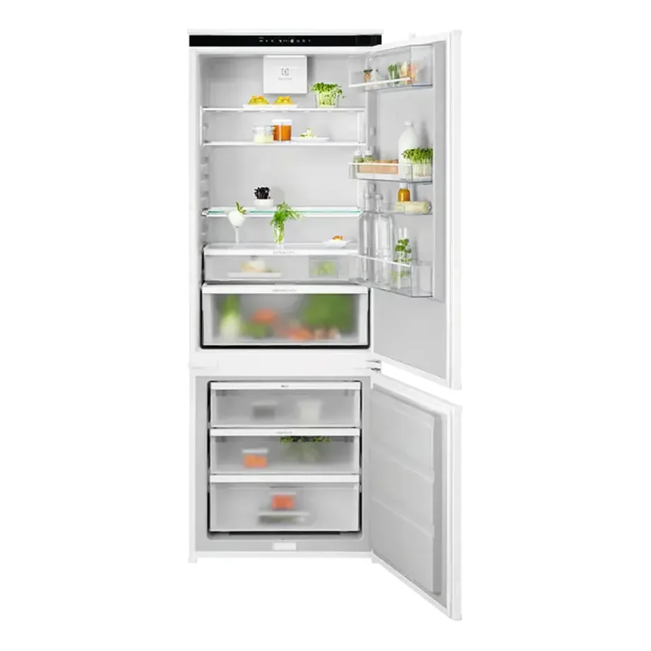 Integreeritav NoFrost külmik-sügavkülmik GreenZone sahtliga ELECTROLUX E7TNGE75S, 70 cm, 284/87 L, E energiaklass, inverterkompressor, liughinged, 35 dB, valge – 3