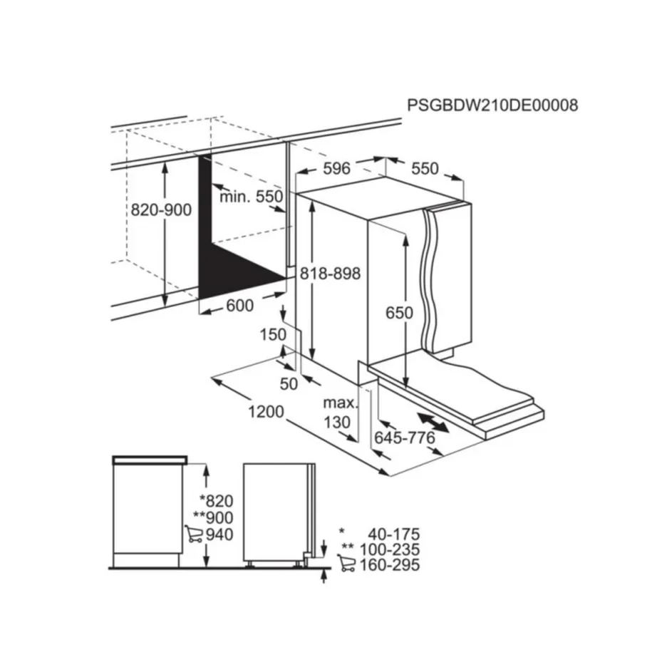 Integreeritav nõudepesumasin Electrolux EES47400L, 60 cm, 13 komplekti, klass C, 9,9 l, 44 dB, SatelliteClean, AirDry, QuickSelect, Beam on Floor – 3