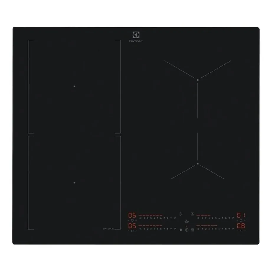 60 cm integreeritav induktsioonpliidiplaat sillatsooni ja puuteslideriga Electrolux EIS62453IT, 4 keeduvälja, 7350 W, must matt klaas, raamita, taimer, võimsusbooster, lapselukk, juhtmevaba kubuühendus