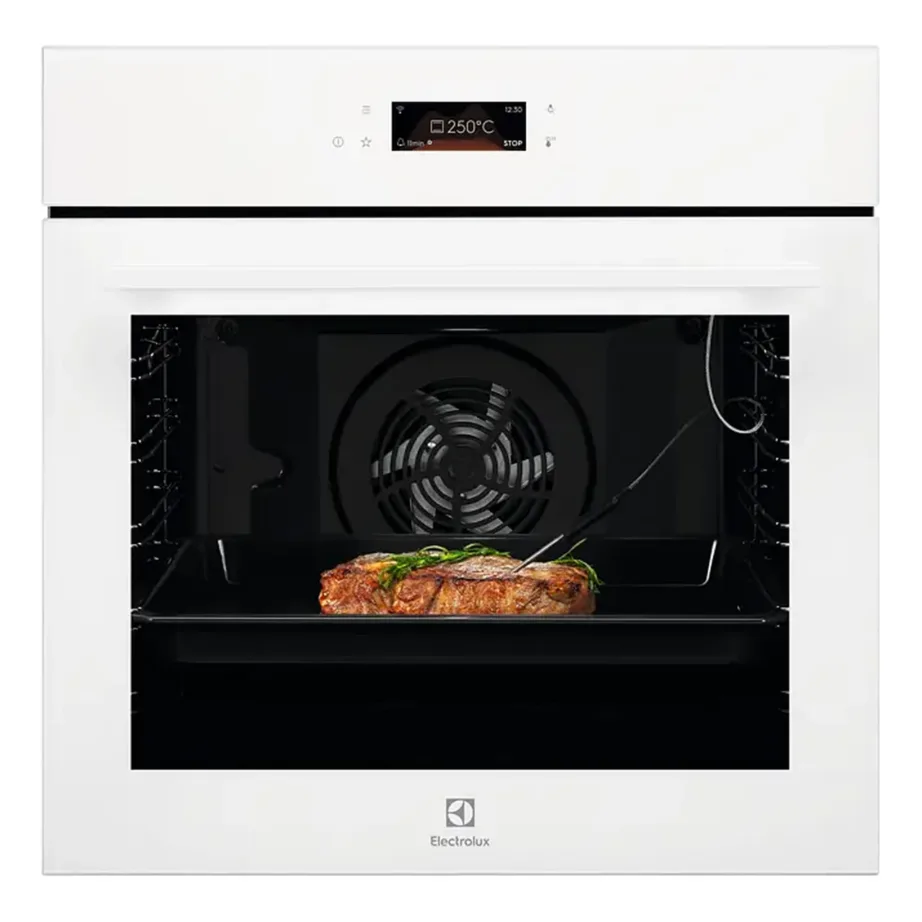 Integreeritav elektriahi pirolüüsi ja Wi-Fi-ga ELECTROLUX EOE8P39WV, 72 l, A+, 60 cm, valge, TFT puutejuhtimine, 160 automaatprogrammi, liha termomeeter, teleskoopsiinid – 2