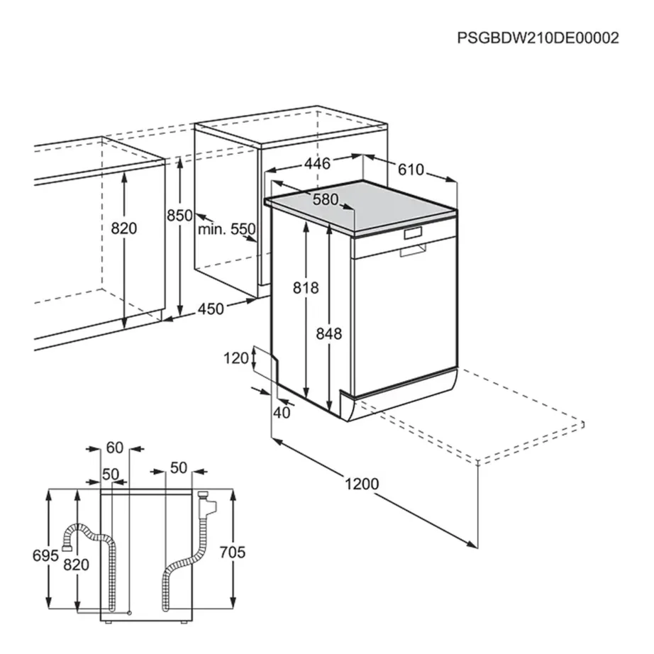 Nõudepesumasin AirDry ja ExtraHygiene ELECTROLUX ESA42110SW, vabaseseisev, 45 cm, 9 nõudekomplekti, 8 programmi, F-klass, 47 dB, 9.9 l, roostevaba terasvann, valge – 13