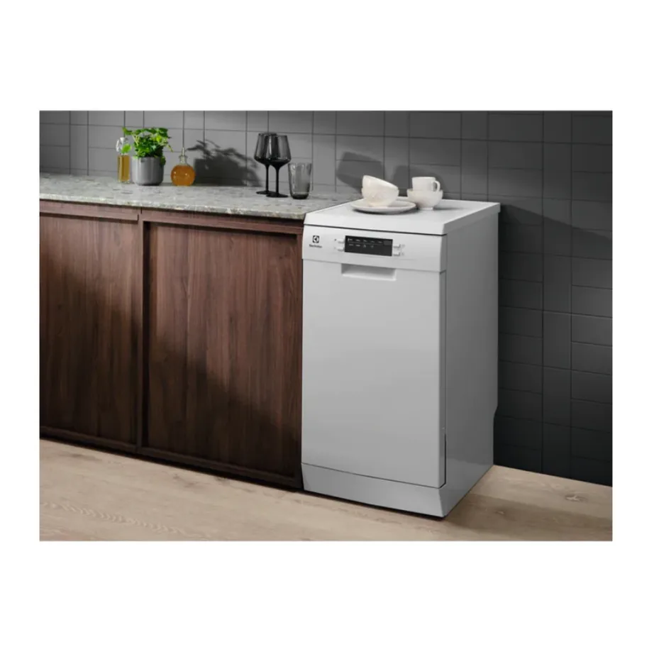 Nõudepesumasin AirDry ja ExtraHygiene ELECTROLUX ESA42110SW, vabaseseisev, 45 cm, 9 nõudekomplekti, 8 programmi, F-klass, 47 dB, 9.9 l, roostevaba terasvann, valge – 6