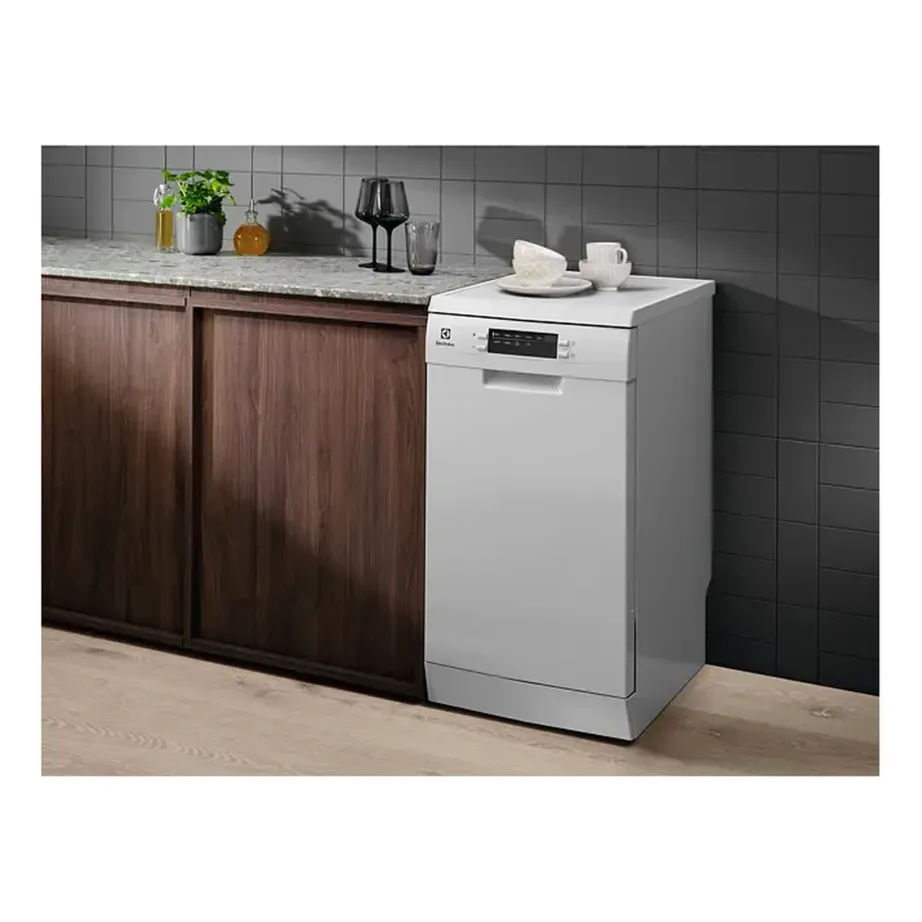 Nõudepesumasin AirDry ja ExtraHygiene ELECTROLUX ESA42110SW, vabaseseisev, 45 cm, 9 nõudekomplekti, 8 programmi, F-klass, 47 dB, 9.9 l, roostevaba terasvann, valge – 8