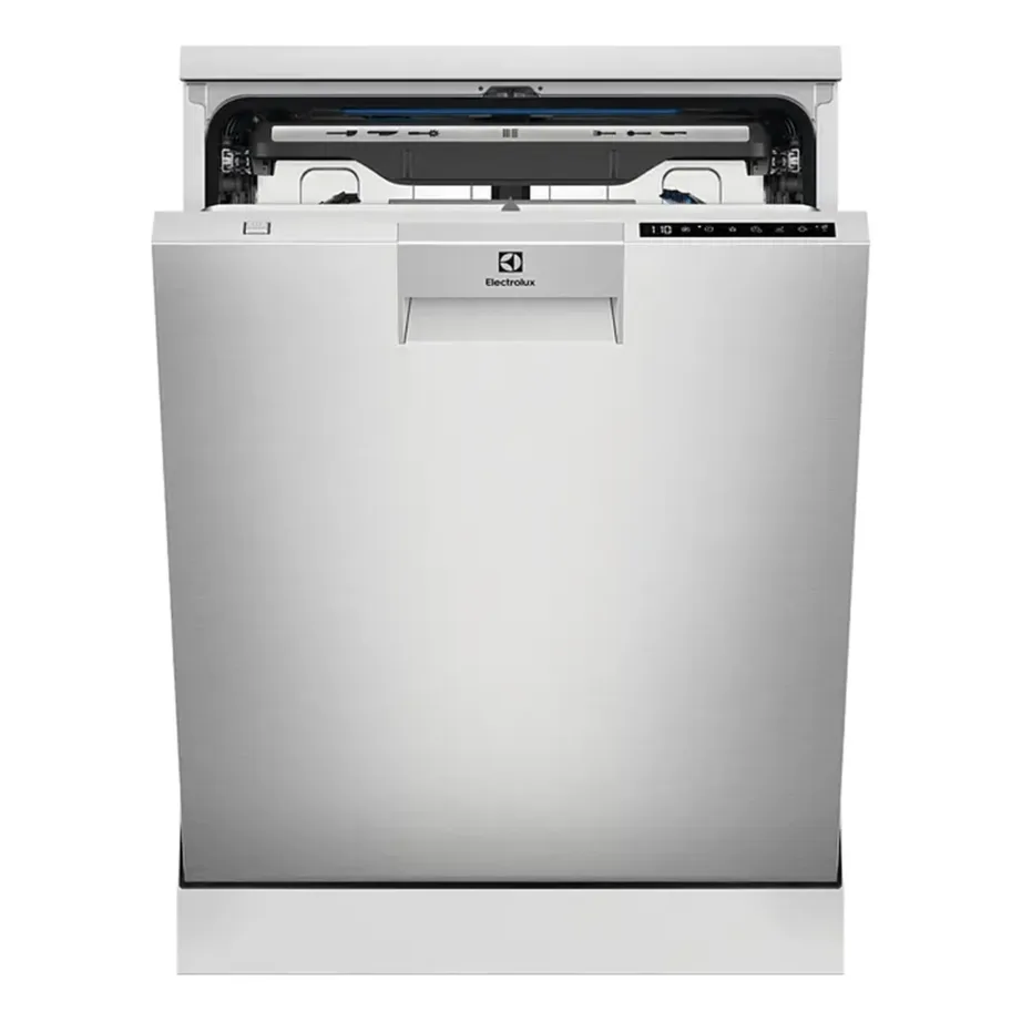 Vabaltseisev 60 cm nõudepesumasin klaasiprogrammiga ELECTROLUX ESM89300SX, 15 komplekti, roostevaba, 45 dB, SatelliteClean, ExtraHygiene, Beam on Floor, MaxiFlex, 9 programmi, energiaklass D – 5