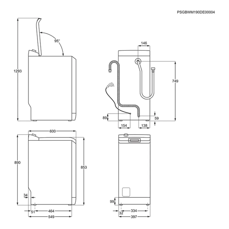 Pealtlaetav pesumasin 6 kg 40 cm 1200 p/min Electrolux EW6TN14262, vabas­seisev, valge, 15 programmi, SensiCare, Steam Anti-Allergy, Eco TimeManager – 14