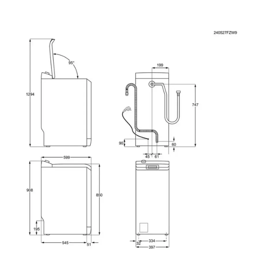 Pealtlaetav pesumasin 6 kg 40 cm 1200 p/min Electrolux EW6TN14262, vabas­seisev, valge, 15 programmi, SensiCare, Steam Anti-Allergy, Eco TimeManager – 5