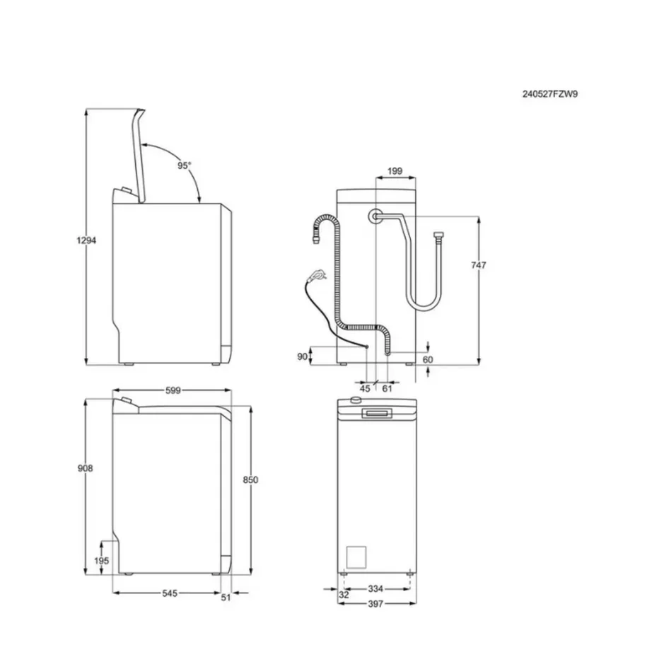 Pealtlaetav pesumasin SensiCare ja auruprogrammiga ELECTROLUX EW6TN24262, 6 kg, 1200 p/min, 40 cm lai, D energiaklass, 15 programmi, valge – 5