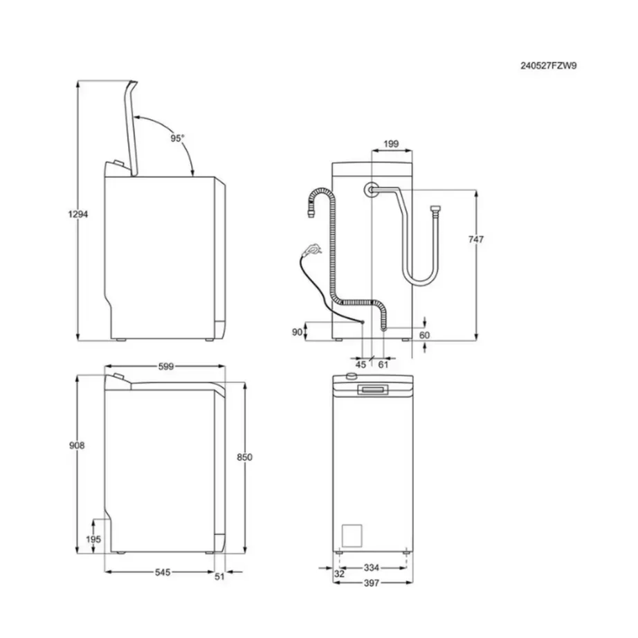 Ülaltlaetav pesumasin SensiCare ja auruprogrammiga ELECTROLUX EW6TN5061F, 6 kg, 40 cm, 1000 p/min, valge – 6